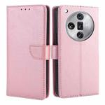 For OPPO Find X7 Ultra 5G Calf Texture Buckle Flip Leather Phone Case(Rose Gold)