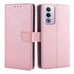 For OPPO A3 Pro 5G India Calf Texture Buckle Flip Leather Phone Case(Rose Gold)