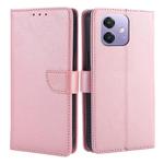 For OPPO A3 5G India Calf Texture Buckle Flip Leather Phone Case(Rose Gold)