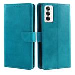 For OPPO Reno12 5G Global Calf Texture Buckle Flip Leather Phone Case(Light Blue)