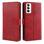 For OPPO Reno12 5G Global Calf Texture Buckle Flip Leather Phone Case(Red)
