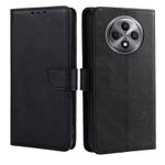 For OPPO Reno12 F 5G Calf Texture Buckle Flip Leather Phone Case(Black)