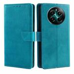 For Realme 12+ 5G Calf Texture Buckle Flip Leather Phone Case(Light Blue)