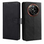 For Realme GT5 Pro 5G Calf Texture Buckle Flip Leather Phone Case(Black)