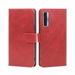 For TCL 20s / 20 5G / 20L / 20L+ Calf Texture Buckle Flip Leather Phone Case(Red)