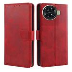 For Tecno Spark 20 Pro+ 4G Calf Texture Buckle Flip Leather Phone Case(Red)