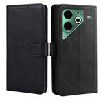 For Tecno Pova 6 Neo 4G Calf Texture Buckle Flip Leather Phone Case(Black)