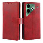 For Tecno Pova 6 Neo 4G Calf Texture Buckle Flip Leather Phone Case(Red)