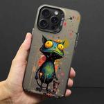 For iPhone 15 Pro Color Ink Frosted PC+TPU Phone Case(Frog)