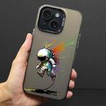 For iPhone 14 Plus Color Ink Frosted PC+TPU Phone Case(Running Astronaut)