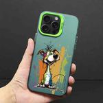 For iPhone 14 Pro Max Color Ink Frosted PC+TPU Phone Case(Silly Dog)