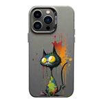 For iPhone 13 Pro Max Color Ink Frosted PC+TPU Phone Case(Big Eyed Cat)