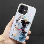 For iPhone 12 Color Ink Frosted PC+TPU Phone Case(Glasses Dog)