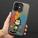 For iPhone 11 Color Ink Frosted PC+TPU Phone Case(Colored Ink Monkey)