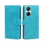 For vivo Y27 4G Calf Texture Buckle Flip Leather Phone Case(Light Blue)