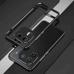 For vivo iQOO 12 Pro Aurora Series Lens Protector + Metal Frame Phone Case(Black Silver)