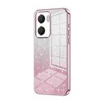 For Honor Play 40 Plus Gradient Glitter Powder Electroplated Phone Case(Pink)