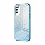 For Honor 30 Youth Gradient Glitter Powder Electroplated Phone Case(Blue)