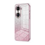 For Honor 60 Pro Gradient Glitter Powder Electroplated Phone Case(Pink)