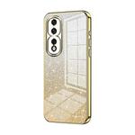 For Honor 80 Pro Gradient Glitter Powder Electroplated Phone Case(Gold)