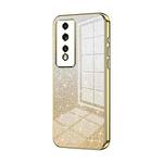 For Honor 80 GT Gradient Glitter Powder Electroplated Phone Case(Gold)