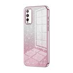 For Honor Play 4T Pro Gradient Glitter Powder Electroplated Phone Case(Pink)