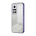 For Honor V40 Gradient Glitter Powder Electroplated Phone Case(Purple)