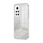 For Honor V40 Gradient Glitter Powder Electroplated Phone Case(Transparent)