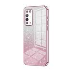 For Honor X10 Gradient Glitter Powder Electroplated Phone Case(Pink)