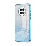 For Honor X20 Gradient Glitter Powder Electroplated Phone Case(Blue)
