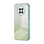 For Honor X20 Gradient Glitter Powder Electroplated Phone Case(Green)