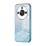 For Honor X50 Gradient Glitter Powder Electroplated Phone Case(Blue)