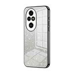 For Honor 200 Pro Gradient Glitter Powder Electroplated Phone Case(Black)