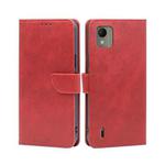 For Nokia C110 4G Calf Texture Buckle Flip Leather Phone Case(Red)