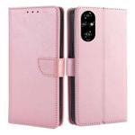 For Honor 200 Pro 5G Calf Texture Buckle Flip Leather Phone Case(Rose Gold)