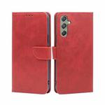 For Samsung Galaxy M34 5G / F34 5G Calf Texture Buckle Flip Leather Phone Case(Red)