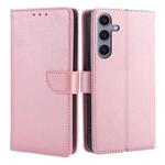 For Samsung Galaxy S24+ 5G Calf Texture Buckle Flip Leather Phone Case(Rose Gold)