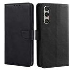 For Sony Xperia 1 VI Calf Texture Buckle Flip Leather Phone Case(Black)