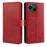 For Sharp Aquos R9 Calf Texture Buckle Flip Leather Phone Case(Red)