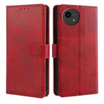 For Sharp Aquos Wish4 Calf Texture Buckle Flip Leather Phone Case(Red)