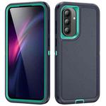 For Samsung Galaxy A36 5G Life Waterproof Rugged Phone Case(Dark Blue + Light Blue)