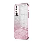 For Huawei Enjoy 20 SE / Y7a Gradient Glitter Powder Electroplated Phone Case(Pink)