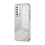 For Huawei Enjoy 20 SE / Y7a Gradient Glitter Powder Electroplated Phone Case(Silver)