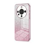 For Huawei Mate 60 Gradient Glitter Powder Electroplated Phone Case(Pink)