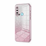 For Huawei nova 5i / P20 lite 2019 Gradient Glitter Powder Electroplated Phone Case(Pink)