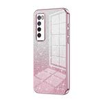For Huawei nova 7 Gradient Glitter Powder Electroplated Phone Case(Pink)