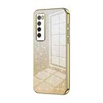 For Huawei nova 7 Gradient Glitter Powder Electroplated Phone Case(Gold)