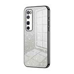 For Huawei nova 7 Pro Gradient Glitter Powder Electroplated Phone Case(Black)