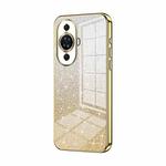For Huawei nova 11 Gradient Glitter Powder Electroplated Phone Case(Gold)