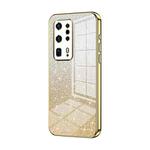 For Huawei P40 Pro+ Gradient Glitter Powder Electroplated Phone Case(Gold)